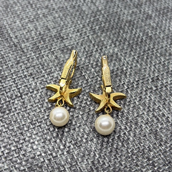 Joan Rivers Rhinestone and Faux Pearl Starfish Earrings - Picture 4 of 5